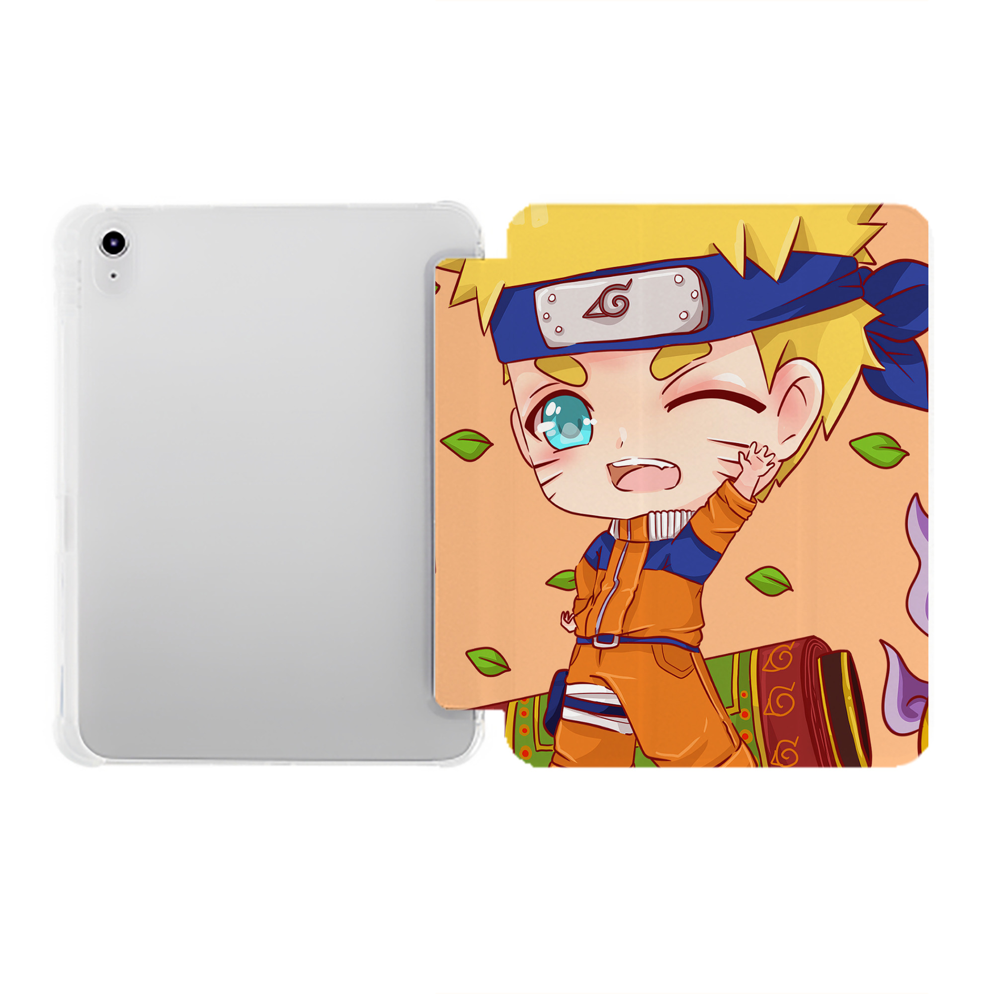 （画像用） NARUTO -ナルト- NARUTO -ナルト- 疾風伝 IPad ケース ペン収納付き 三つ折りスタンド PUレザー×シリコン 対応機種9.5/10.5/10.9インチ